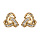 Boucles d'oreille tige en vermeil 3 boucles entrelaces avec oxydes blancs sertis