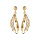 Boucles d'oreille tige en vermeil deux brins pars d'oxydes blancs sertis