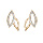 Boucles d'oreille en vermeil feuillage ajour avec oxydes blancs sertis et fermoir poussette