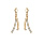 Boucles d'oreille en vermeil 2 brins suspendus lisse et avec oxydes blancs sertis et fermoir poussette