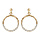 Boucles d'oreille tige en vermeil cercle vid orn d'oxydes blancs sertis
