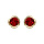 Boucles d'oreille tige en vermeil pierre rouge ronde 5mm serti clos