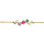 Bracelet en vermeil chaîne avec oxydes multicouleurs 15+3cm
