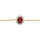 Bracelet en vermeil oxyde rouge et contours d'oxydes blancs  - 16+3cm