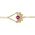 Bracelet en vermeil demi fleur de Rubis vritable et topazes blanches 16+3cm