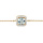 Bracelet en vermeil massif pierre naturelle topaze bleue avec contour d'oxydes blancs sertis - 16,5+3cm