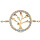 Bracelet en vermeil chane avec motif arbre de vie et contour oxydes blancs sertis 16+3cm