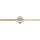 Bracelet en vermeil chane petite jaseron avec pierre ronde serti clos  - 18cm