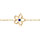 Bracelet en vermeil fleur ajoure avec oxyde bleu - 15+3cm
