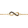 Bracelet en vermeil forme huit (infini) pierres noires sur la moitie  - 16+2cm