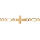 Bracelet en vermeil 1+3,  5mm de large croix plate lisse - 19cm
