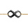 Bracelet en vermeil motif infini cramique noire - 16+3cm