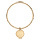Bracelet jonc enfant en argent massif avec galet - diamtre 54mm