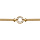 Bracelet en vermeil petite maille milanaise avec un cercle d'oxydes blancs sertis  - 15+3cm