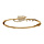 Bracelet en vermeil massif jonc articulémotif  plume d'oxydes blancs sertis - 56x50mm