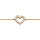 Bracelet en vermeil coeur ajour entour d'oxydes blancs sertis  - 16+2cm
