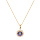 Collier en vermeil chane avec pendentif oxyde arc en ciel mystique contour oxydes blancs sertis 42+3cm