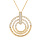 Collier en vermeil trois cercles avec oxydes blancs sertis   - 41+4cm