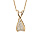 Collier en vermeil chane avec pendentif torsade oxydes blancs sertis 43+2cm