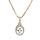 Collier en vermeil pendentif pierre centrale blanche avec contour d'oxydes blancs sertis - 42+3cm