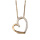 Collier en vermeil pendentif coeur vide pierres blanches sur un pourtour -  42cm