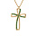 Collier en vermeil avec pendentif croix oxyde vert serti - 40+5cm