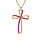 Collier en vermeil avec pendentif croix oxyde rose serti - 40+5cm