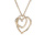 Collier en vermeil pendentif double coeur pierres blanches  - 43+2cm