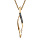 Collier en vermeil pendentif forme losange barrettes pierres noires  - 43+2cm