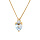 Collier en vermeil oxydes blanc et bleu ciel forme coeur 42+3cm