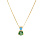 Collier en vermeil chane avec pendentif 2 oxydes sertis bleu et vert (3 et 5mm) 42+3cm