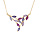 Collier en vermeil forme pointe empirr violet rose fuschia  - 40+5cm