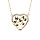 Collier en vermeil pendentif coeur avec arbre de vie pierres vertes et contour d'oxydes blancs sertis  - 40+5cm