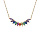 Collier en argent rhodi navettes d'oxydes multicouleur  - 42+3cm