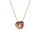Collier en vermeil pendentif trois rubans dgrads d'oxydes rose et violet  - 42+3cm