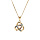 Collier en vermeil pendentif noeud oxydes multi couleurs sertis  - 42+3cm