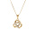 Collier en vermeil pendentif noeud oxydes blancs sertis  - 42+3cm