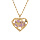 Collier en vermeil pendentif co eur ajour et oxyde rose  - 39+4cm