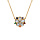 Collier en vermeil pendentif fleur avec oxydes blancs et multi couleurs  - 40+4cm
