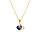 Collier en vermeil pendentif double coeur oxyde bleu et blancs  - 40+3cm