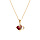 Collier en vermeil pendentif double coeur oxyde rouge et blancs  - 40+3cm