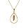 Collier en vermeil pendentif goutte vide avec plume et oxyde bleu - 42+3cm