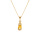 Collier en vermeil pendentif oxyde blanc et couleur miel    -  42+3cm