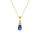 Collier en vermeil pendentif oxyde blanc et bleu fonc  - 42+3cm