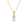 Collier en vermeil pendentif oxyde blanc et bleu ciel  - 42+3cm