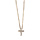 Collier en vermeil pendentif petite croix pierres blanches  - 42+3cm