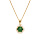 Collieren  vermeil pendentif 5mm fleur oxydes vert fonc et blancs sertis  - 42+3cm