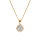 Collier en vermeil pendentif 5mm fleur oxydes blancs sertis  - 42+3cm