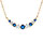 Collier en vermeil arrondi d'oxydes blancs et bleus sertis - 42+3cm