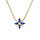 Collier en vermeil fleur d'oxydes blancs et bleus sertis - 42+3cm